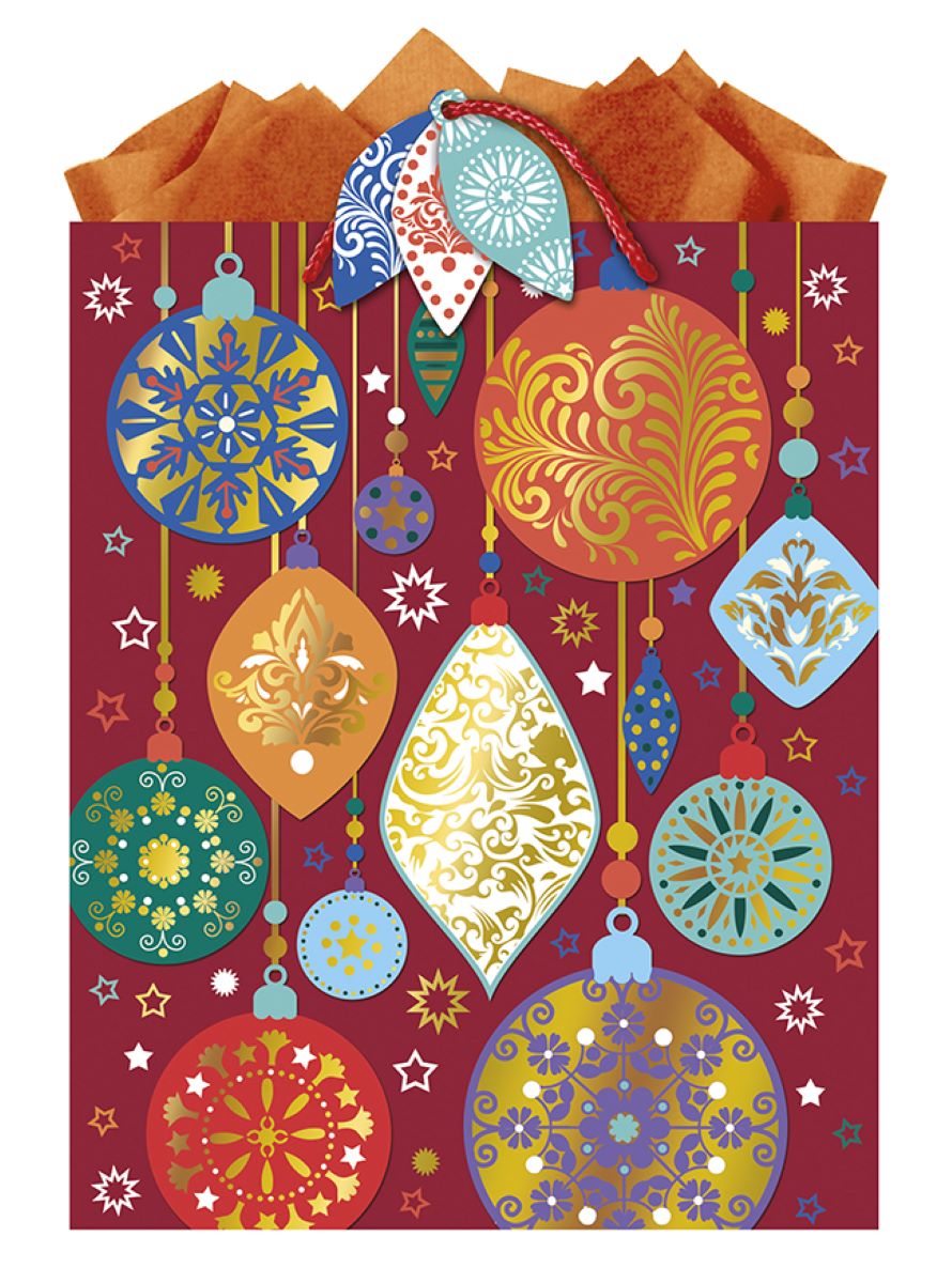9613870701-The Editor Groupe-Sparkle Rainbow-Large Bag 260Mm X 320Mm-Xmas Gift Bag-