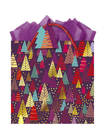 9613870718-Editor Groupe-Grafic Trees-Small Square Bags 18X18Cm-Xmas Gift Bag