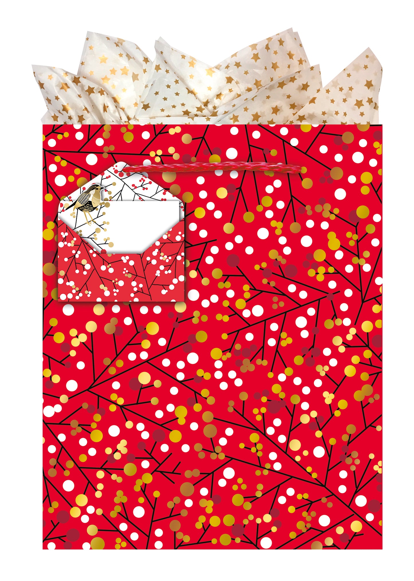 9613870735-Editor Groupe-Messager Red-Medium Bags 20X25Cm-Xmas Gift Bag