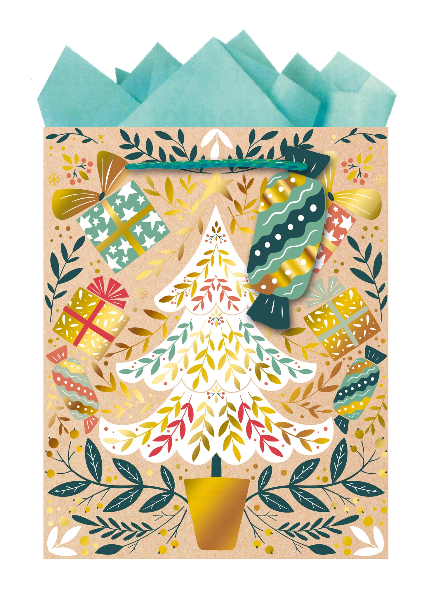 9613870740-Editor Groupe-Winter Folk-Medium Bags 20X25Cm-Xmas Gift Bag
