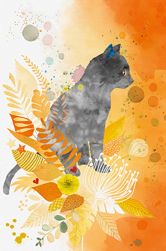 9900760018-Editor Groupe-Grey Cat-Card-Cd Sentimento