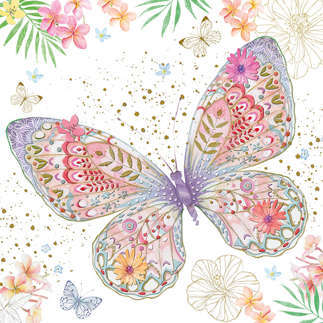 9958400053-Editor Groupe-Floral Butterfly-Card-Aerial Carnet