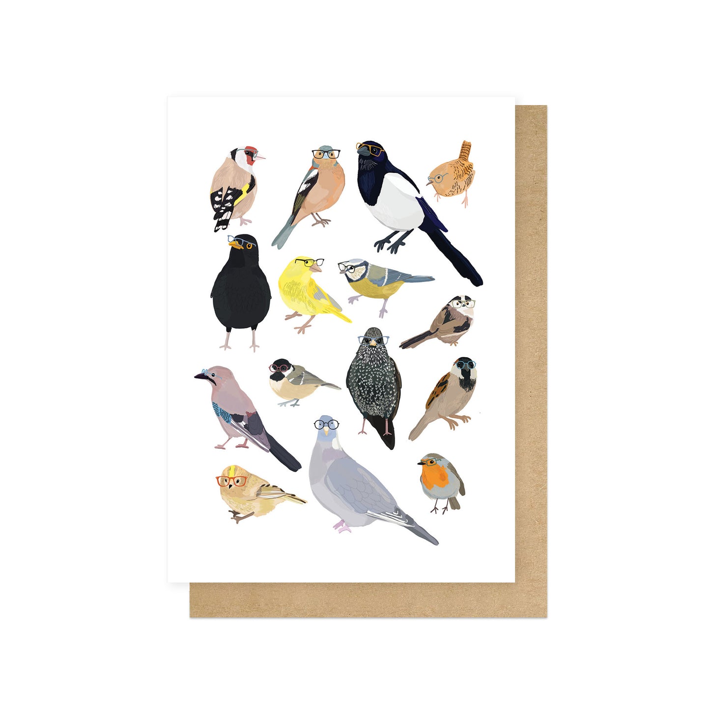 HANMEL106C-East End Prints-Birds In Glasses-Card-Hanna Melin
