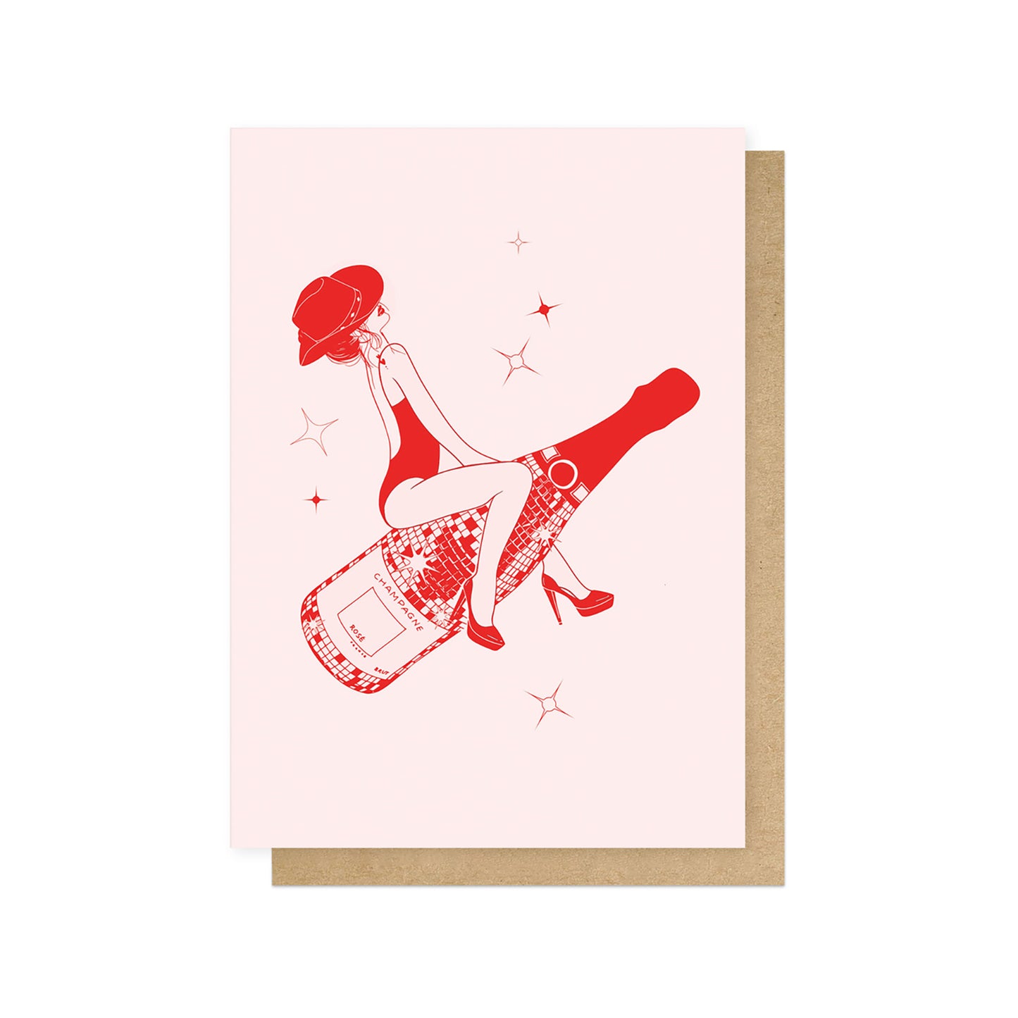 HONISL008C-East End Prints-Retro Champagne-Card-Honey Island Studio