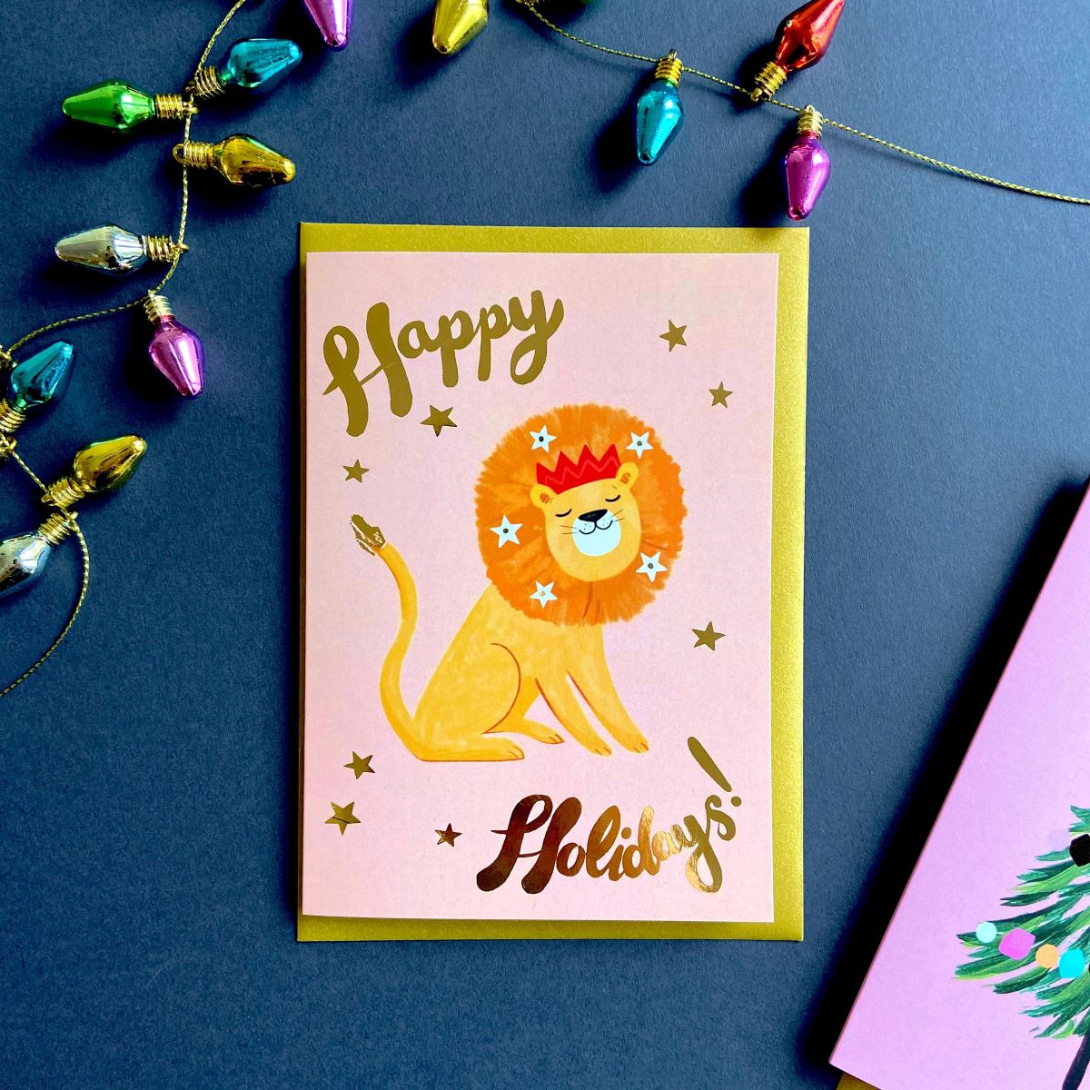 C-C002-Ickaprint-Christmas Happy Lion-Xmas Card-