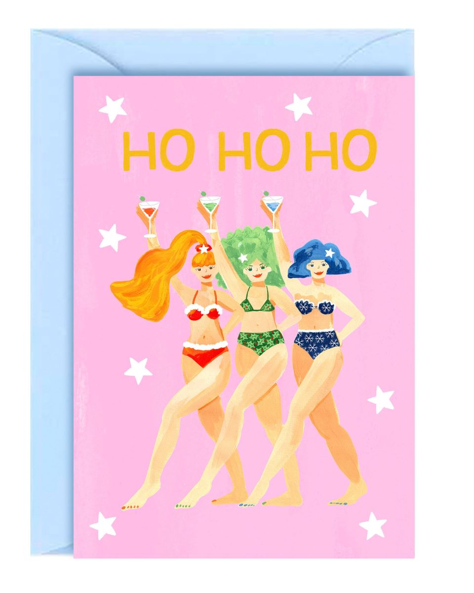 C-C0034-Ickaprint-Ho Ho Ho-Xmas Card-
