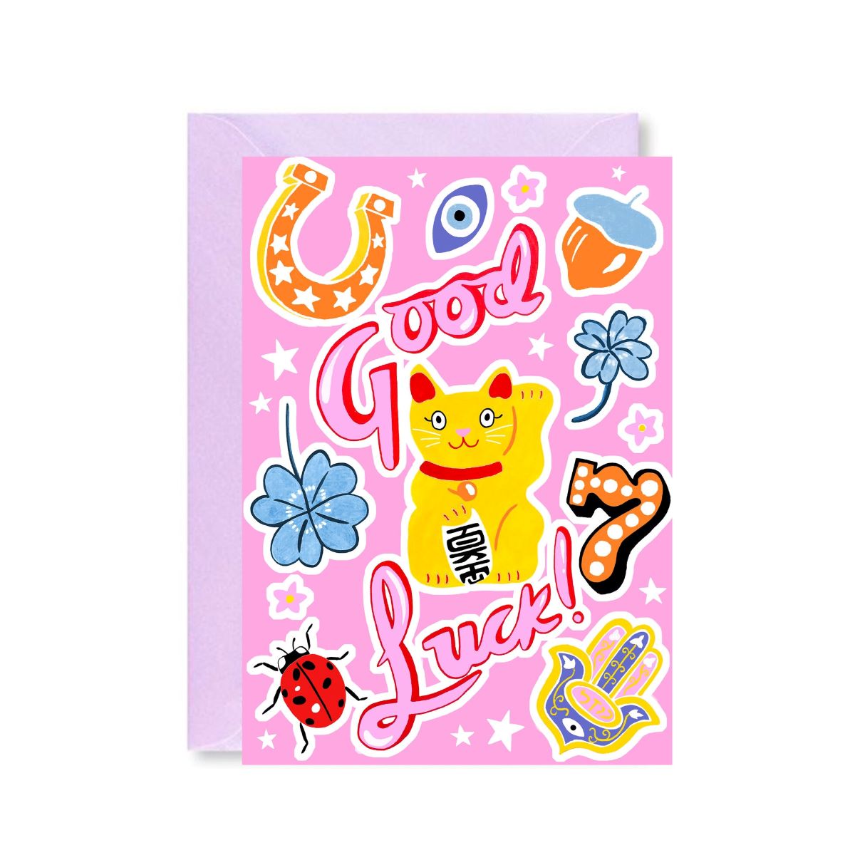 C015-Ickaprint-Good Luck Cat-Card-