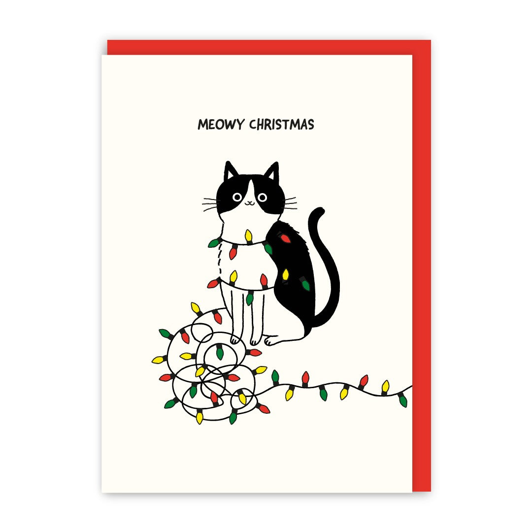 GC232-In Real Life-Meowy Christmas Lights-Xmas Card-Cat People