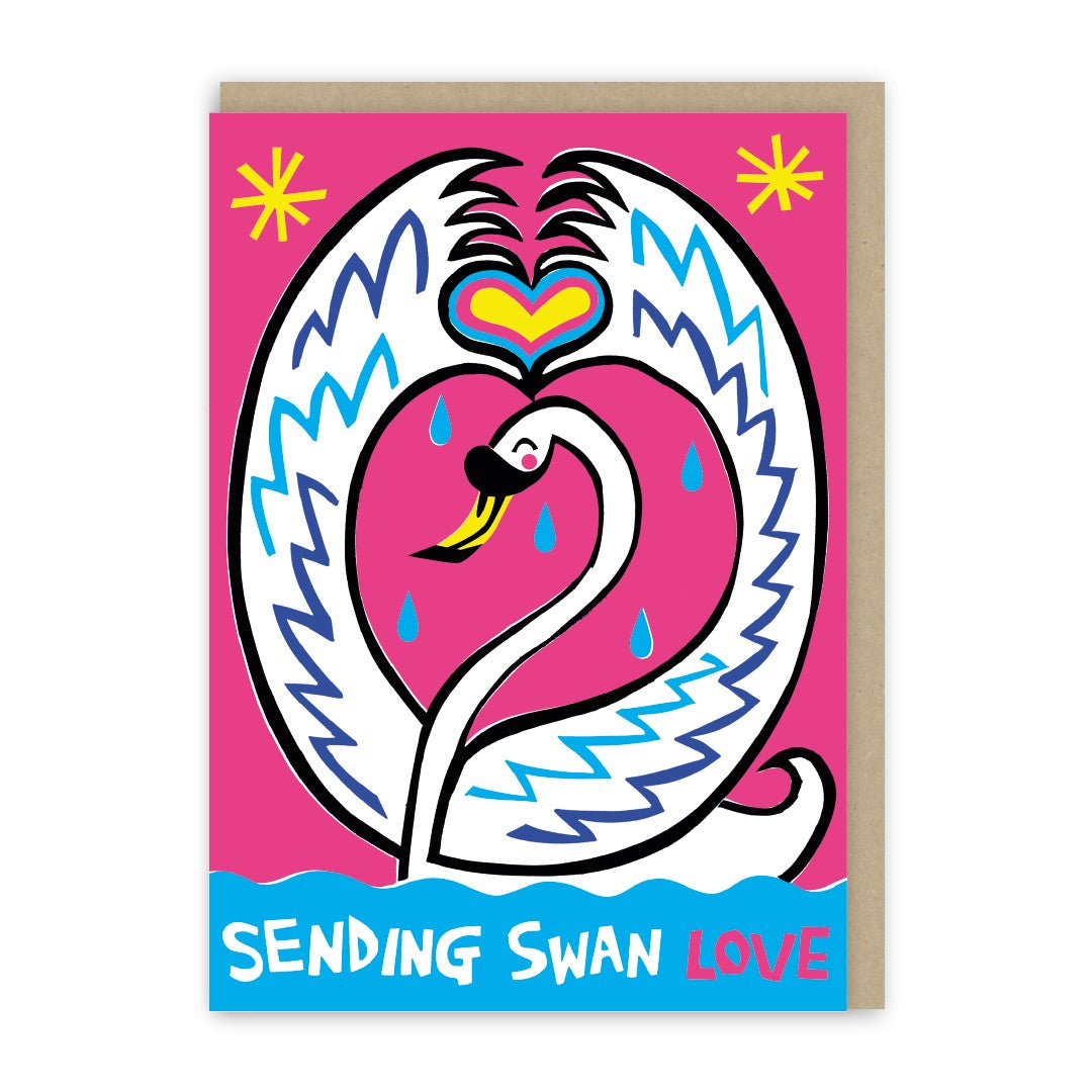 GC248-In Real Life-Swans Love-Card-