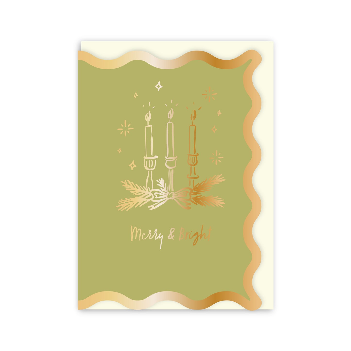 GC347-In Real Life-Merry And Bright Candles-Xmas Card-Merry And Bright