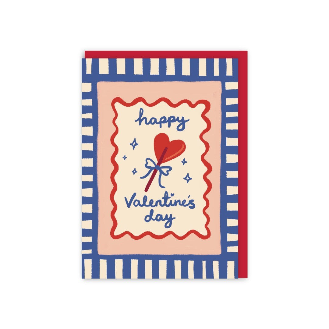GC395-In Real Life-Heart Lollipop-Card-Valentine'S Treats