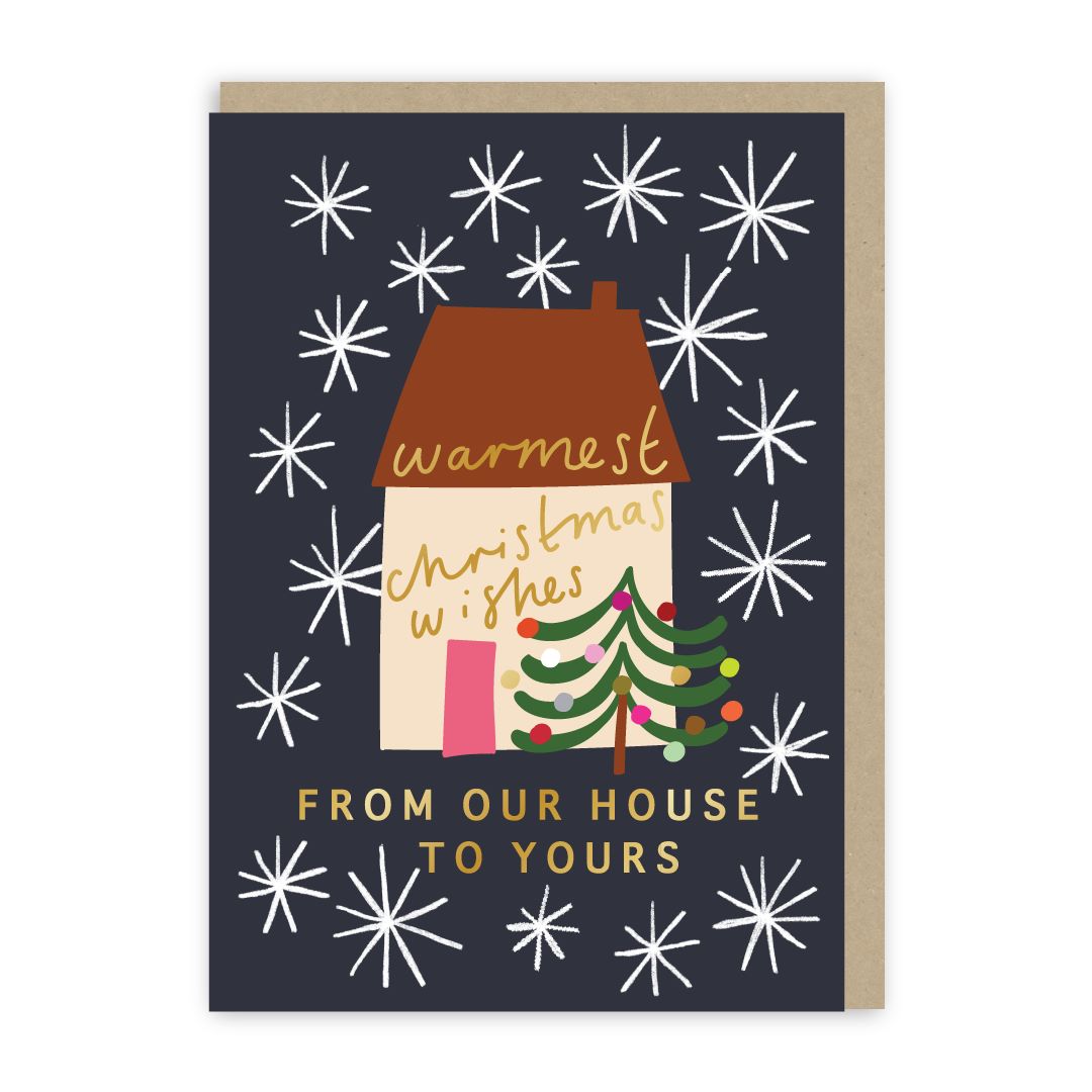 GC418-In Real Life-Warmest Wishes House-Xmas Card-Christmas Joy