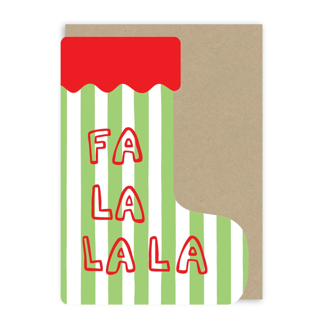 GC429-In Real Life-Fa La La La-Xmas Card-Merry Little Stockings