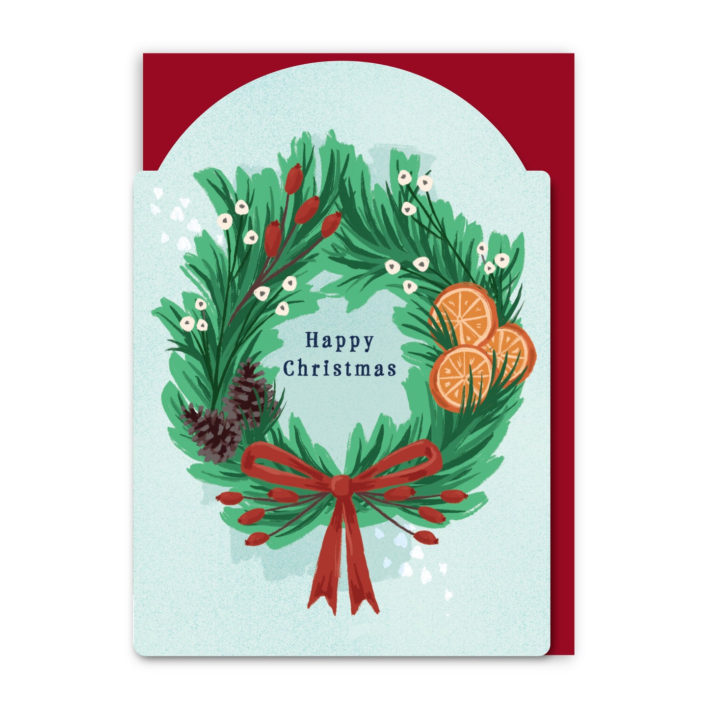 GC440-In Real Life-Christmas Wreath-Xmas Card-Festive Star