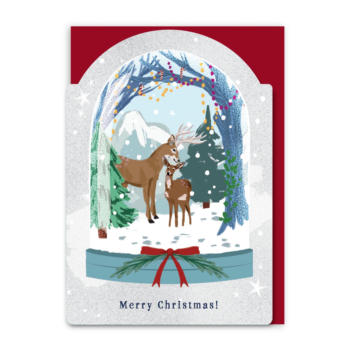 GC443-In Real Life-Christmas Snowglobe-Xmas Card-Festive Star
