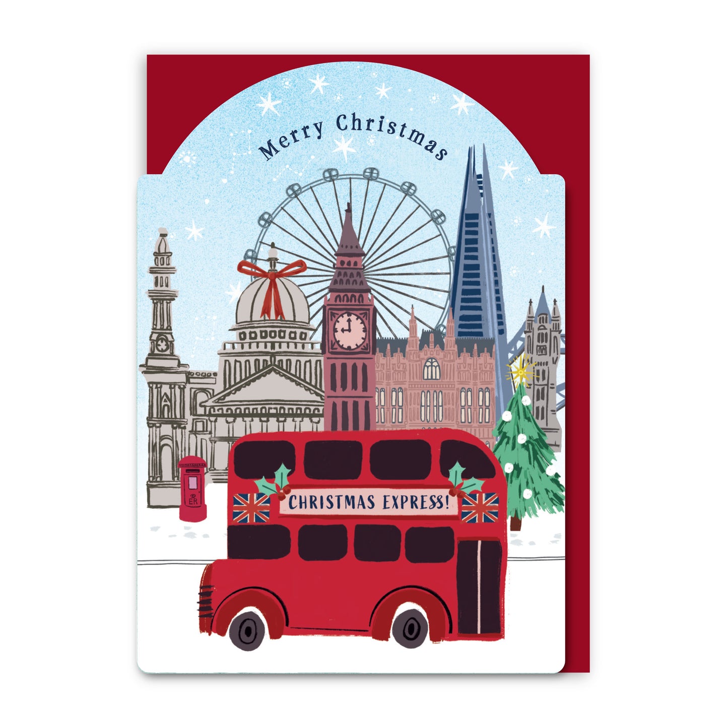 GC444-In Real Life-London Christmas-Xmas Card-Festive Star