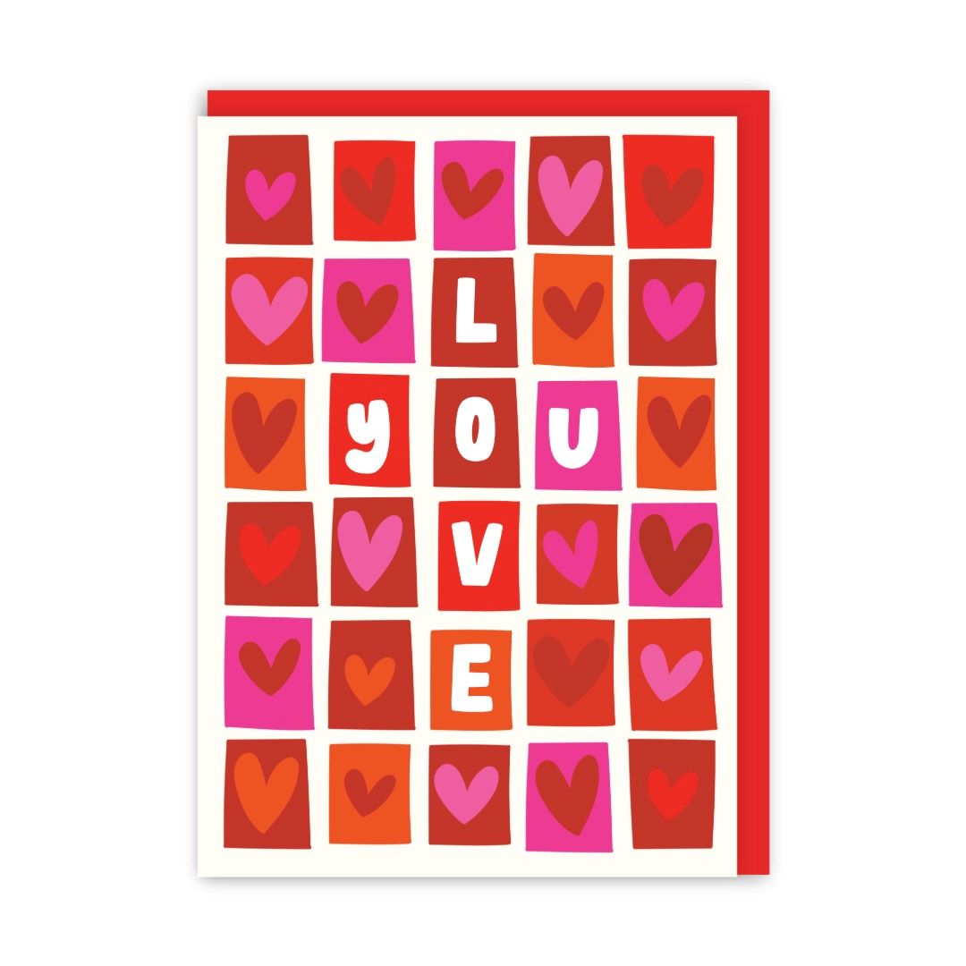 GC580-In Real Life-Love For You Grid Heart-Card-