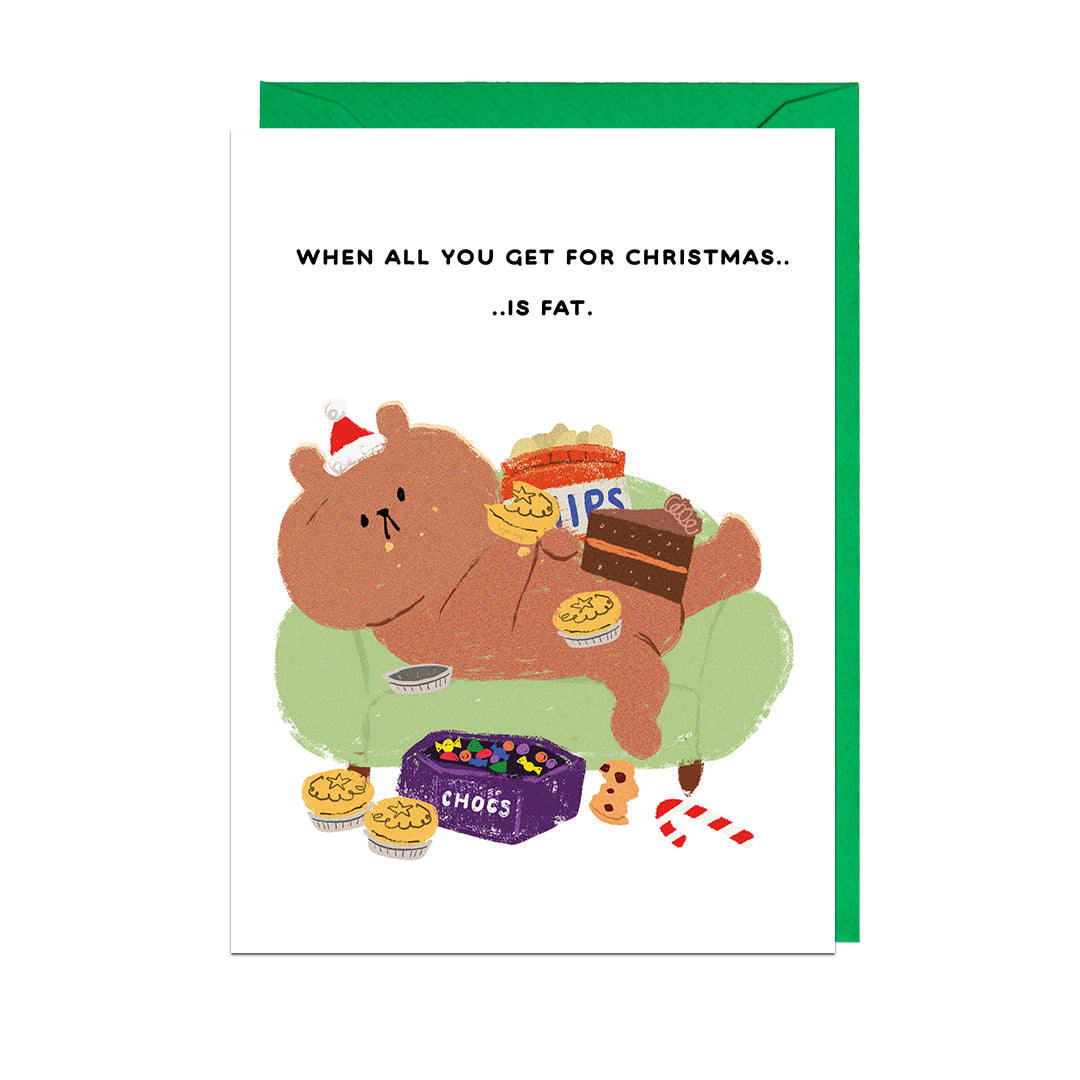 BGB230-Jolly Awesome-Get Fat For Christmas-Xmas Card-