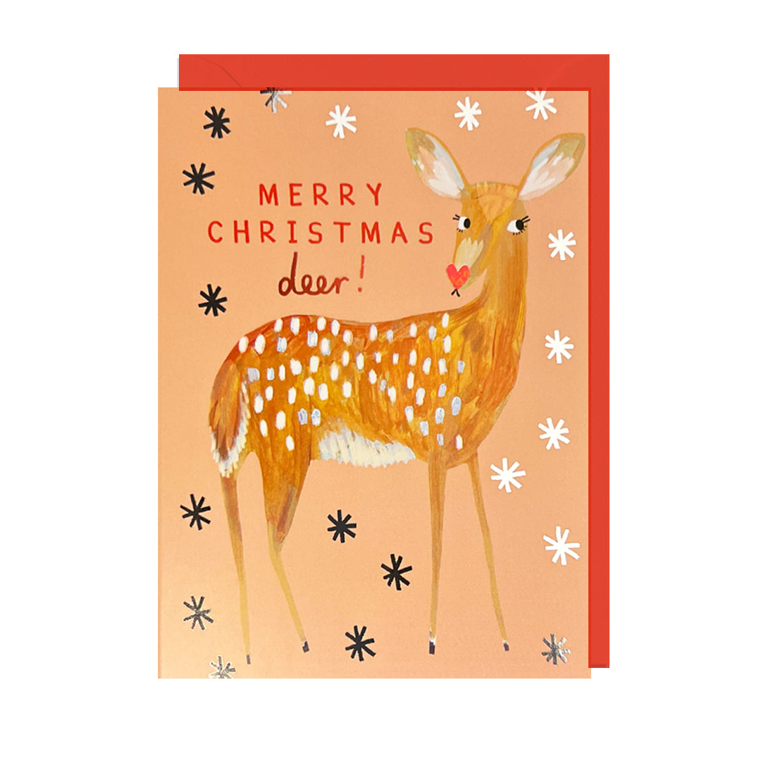 DO297-Jolly Awesome-Merry Christmas Deer-Xmas Card-