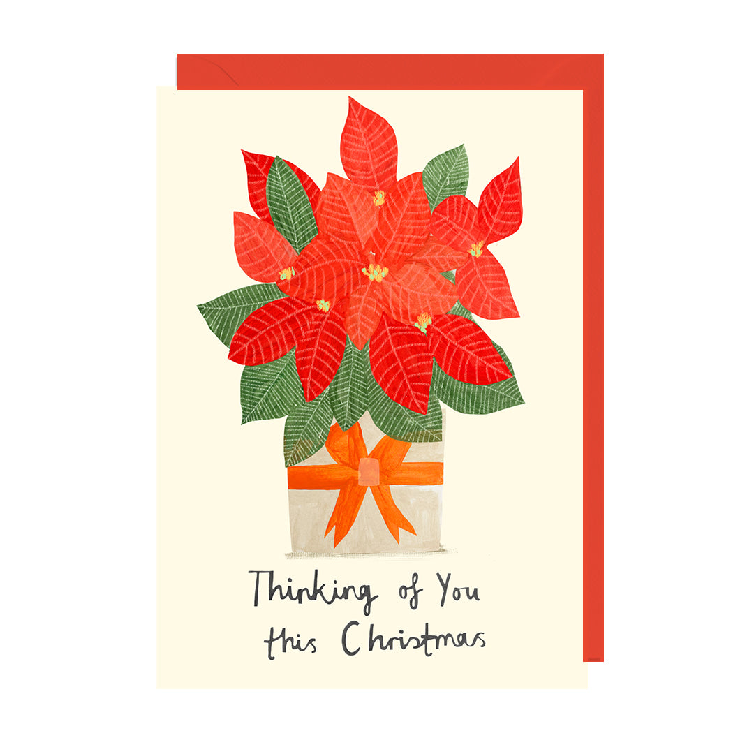 DO304-Jolly Awesome-Thinking Of You Poinsettia-Xmas Card-Darcie Olley