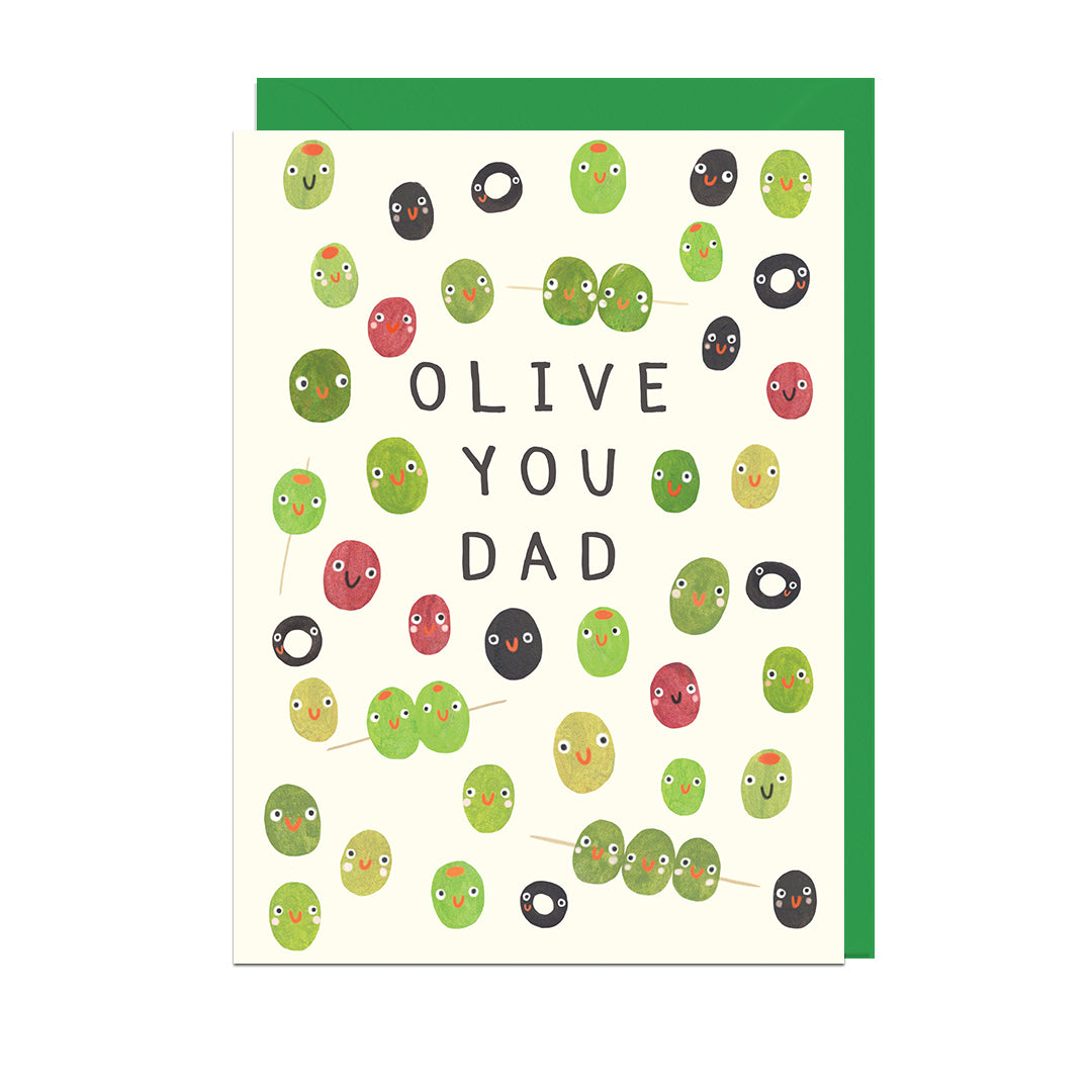 DO336-Jolly Awesome-Olive You Dad - Green Envelope-Card-Darcie Olley