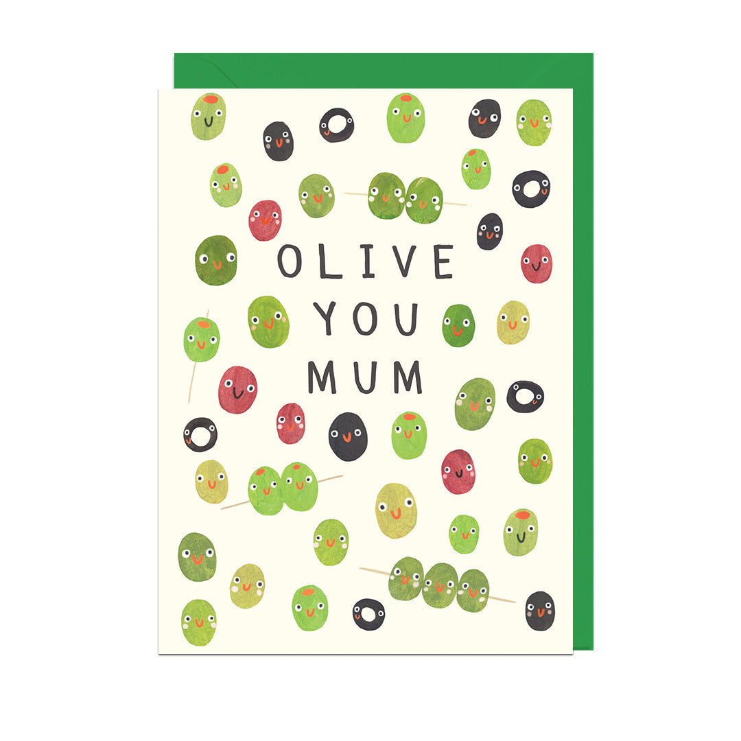 DO352-Jolly Awesome-Olive You Mum - Green Envelope-Card-Do352