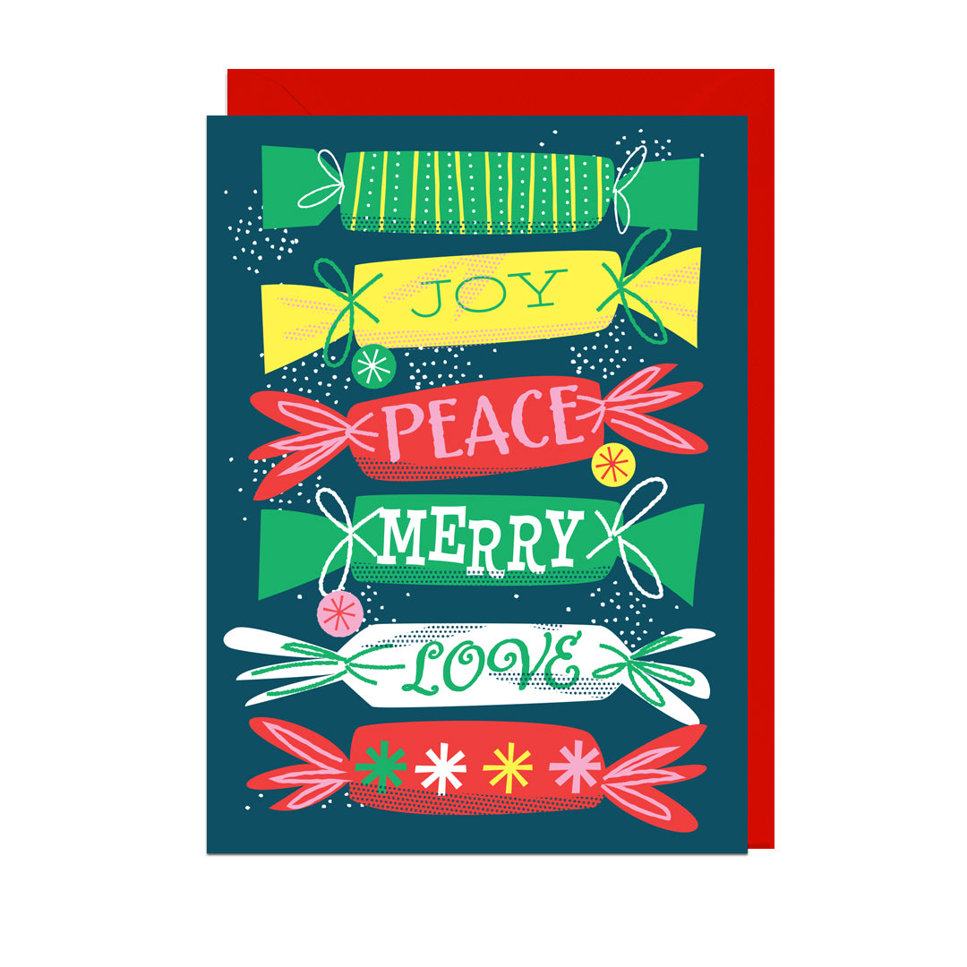 EM103-Jolly Awesome-Joy Christmas Crackers-Xmas Card-