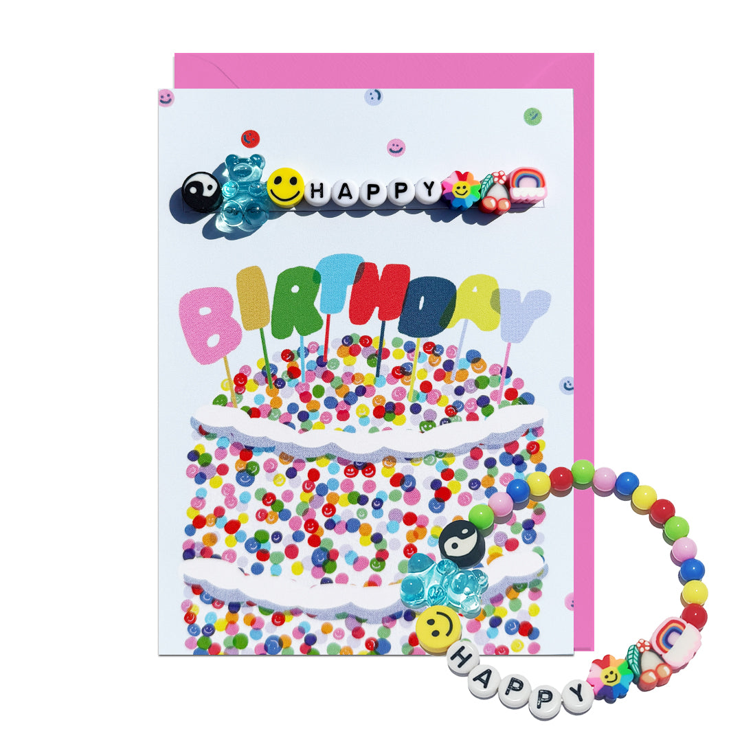 JAPG101-Jolly Awesome-Happy Birthday Cake-Card-Bracelet Cards