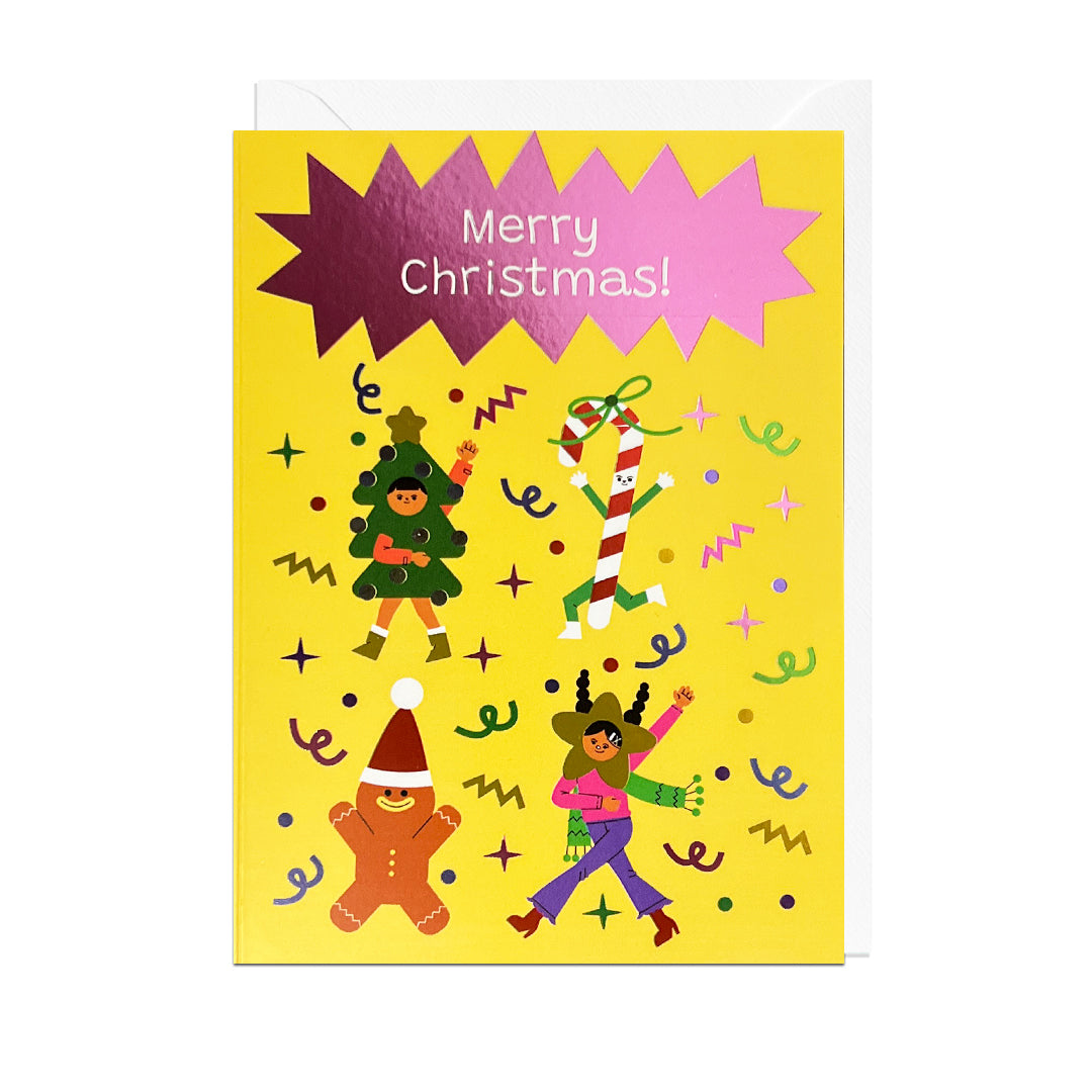 LP101-Jolly Awesome-Merry Christmas Foil-Xmas Card-