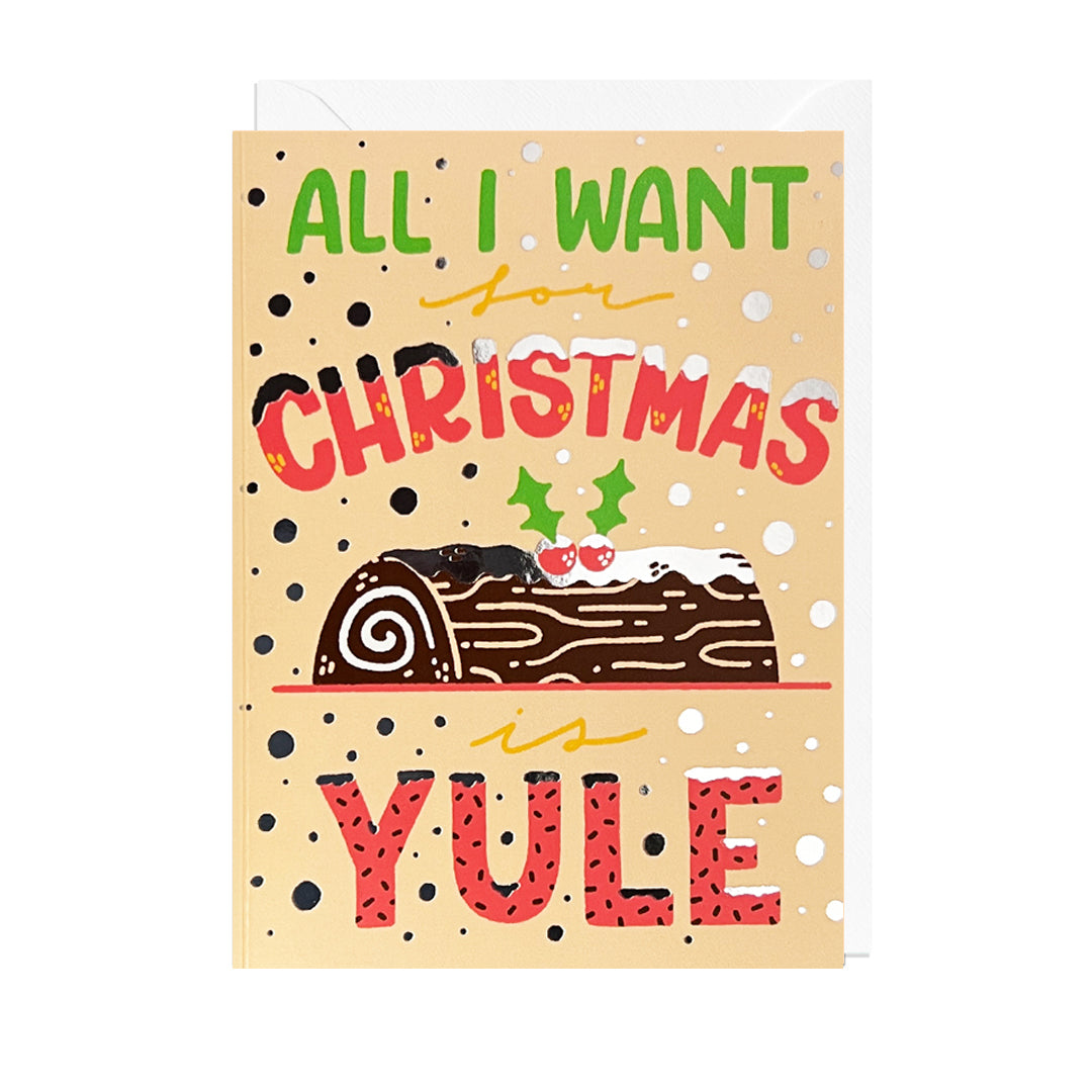 MJ145-Jolly Awesome-Christmas Yule Foil-Xmas Card-