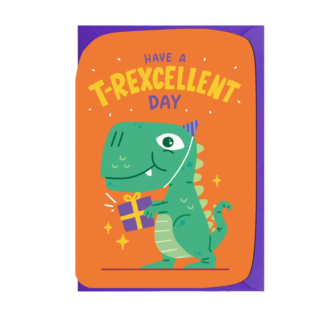 MJ911-Jolly Awesome-T-Rexellent Birthday-Card-