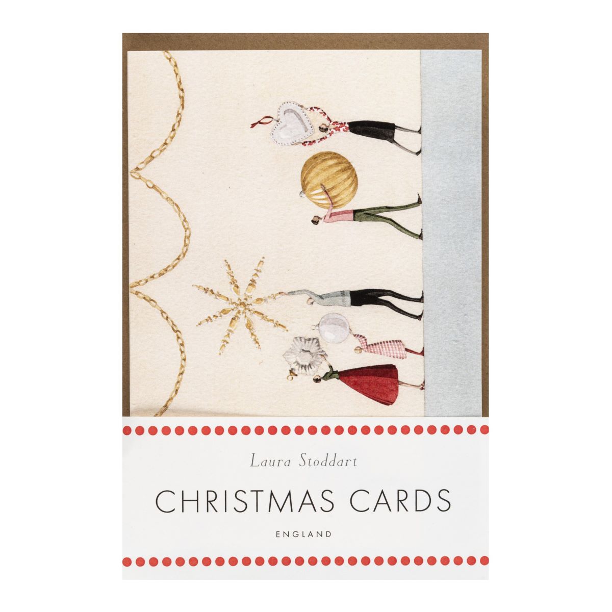 HC056-Laura Stoddart-Present Row & Bauble Row 10 Pk -Xmas Card Pack-A6 10 Pack 2 Design