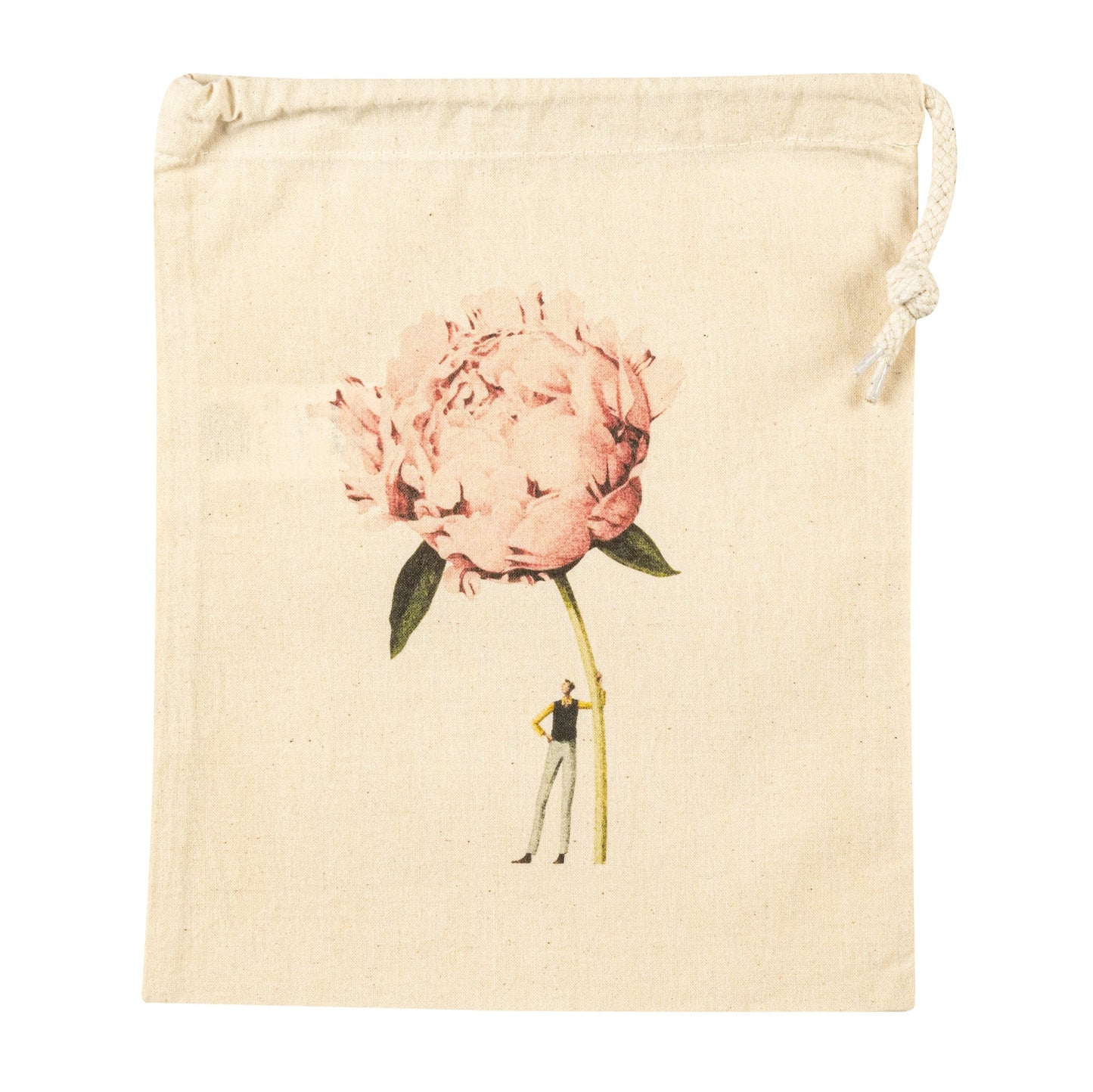 IBP011-Laura Stoddart-Pink Flowers - Pink Peony-Bag-Drawstring Bags Small