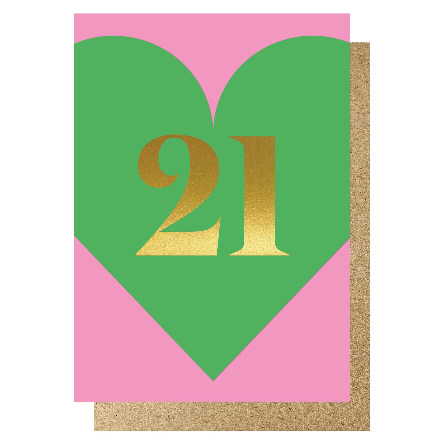 H3005-Lucky Ink-Heart 21 Pink & Green-Card-