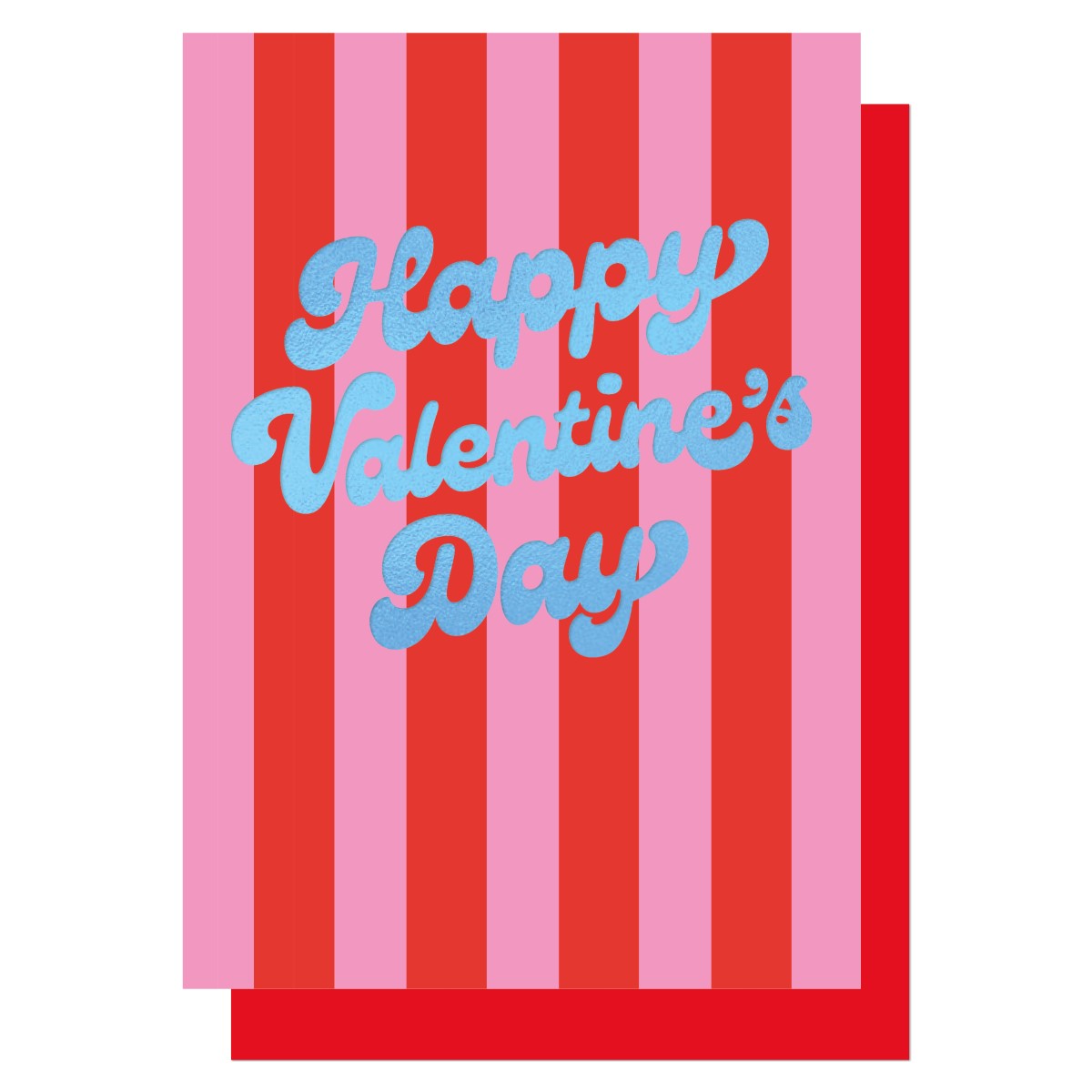 HLV015-Lucky Ink-Happy Valentine'S Day Stripes-Card-