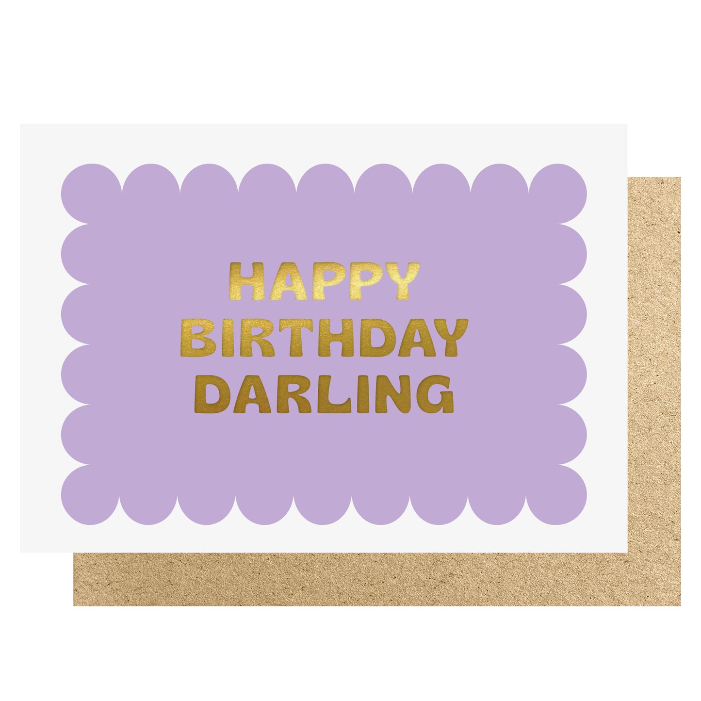 SC005-Lucky Ink-Happy Birthday Darling Scallop Lilac-Card-
