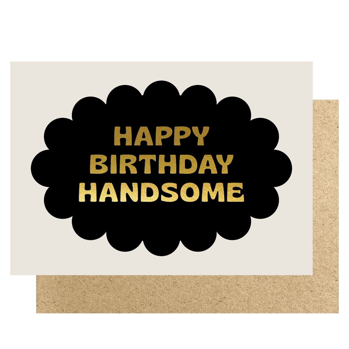 SC021-Lucky Ink-Happy Birthday Handsome Oval Scallop-Card-