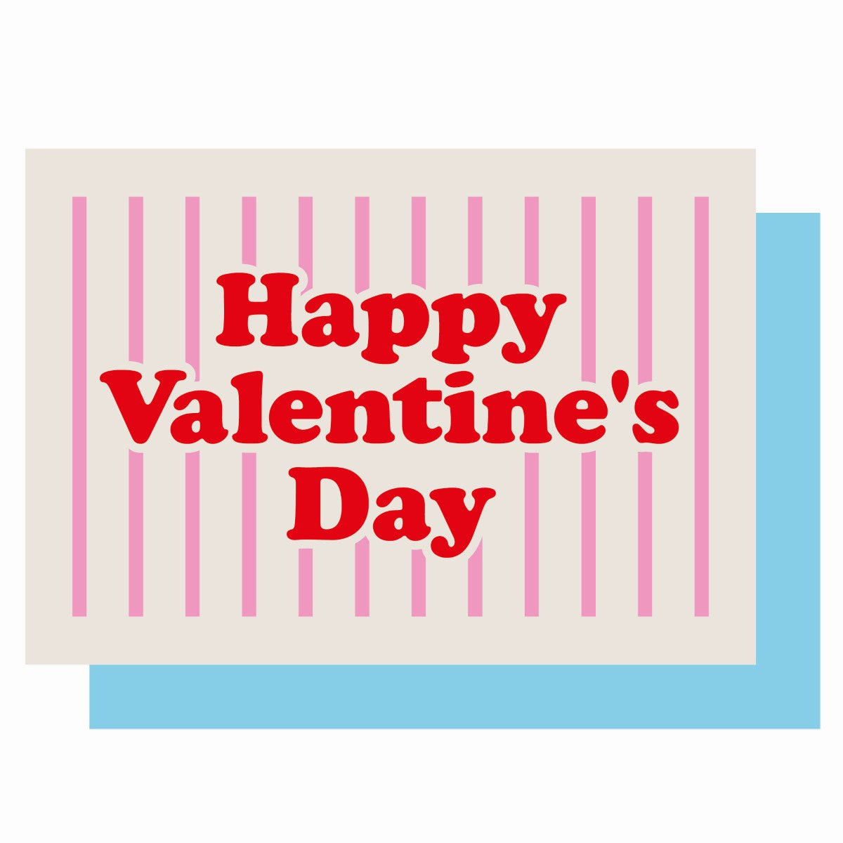 VIN003-Lucky Ink-Happy Valentine'S Day Stripes-Card-