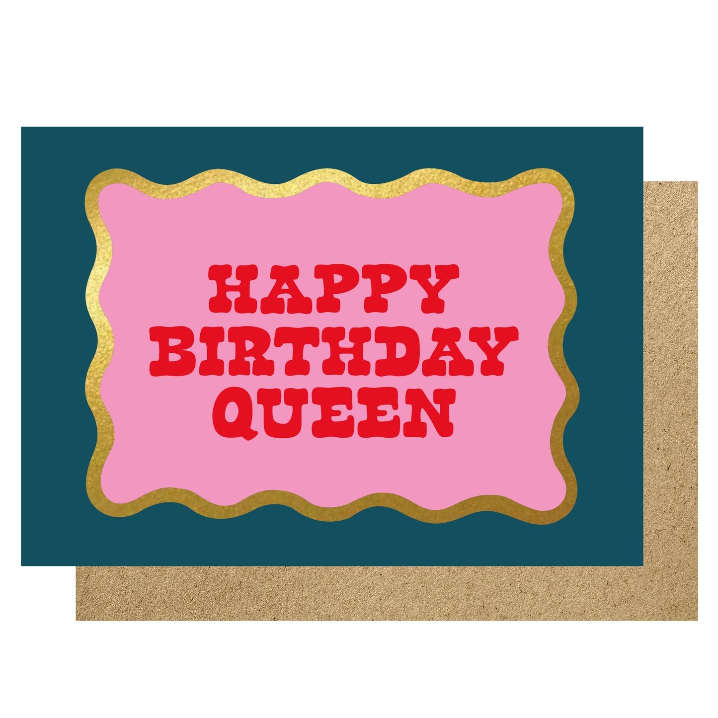WV023-Lucky Ink-Happy Birthday Queen-Card-Wavy