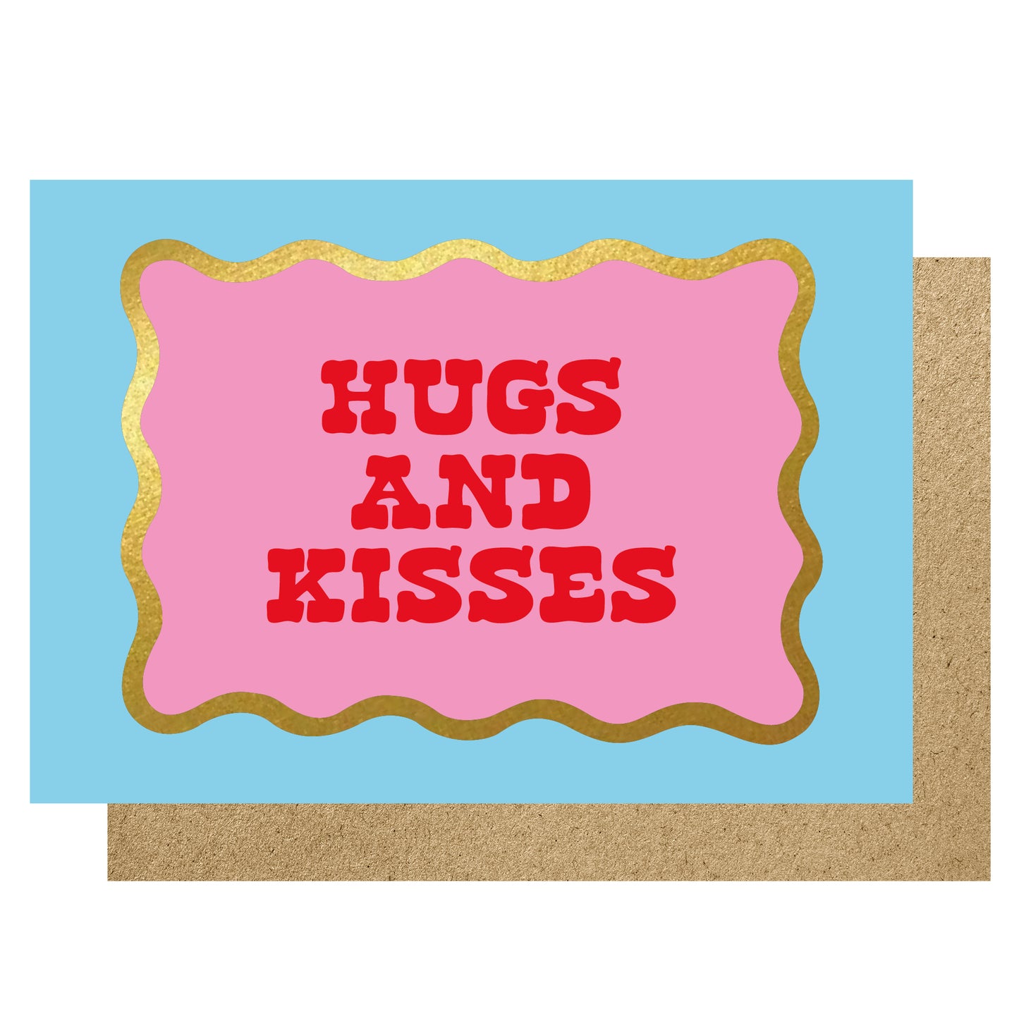 WV034-Lucky Ink-Hugs And Kisses-Card-Wavy