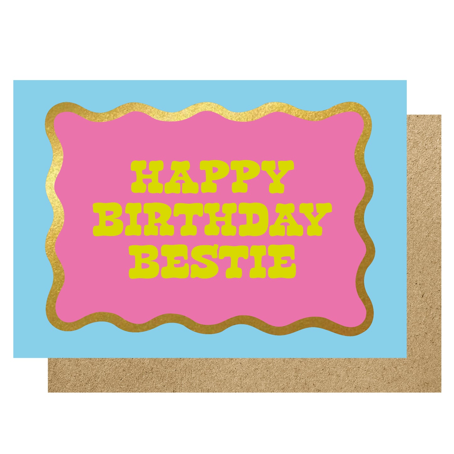 WV044-Lucky Ink-Happy Birthday Bestie-Card-Wavy
