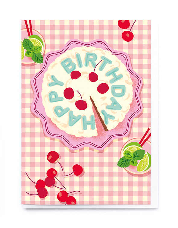 CX007-Noi-Cherry Cake Gingham -Card-