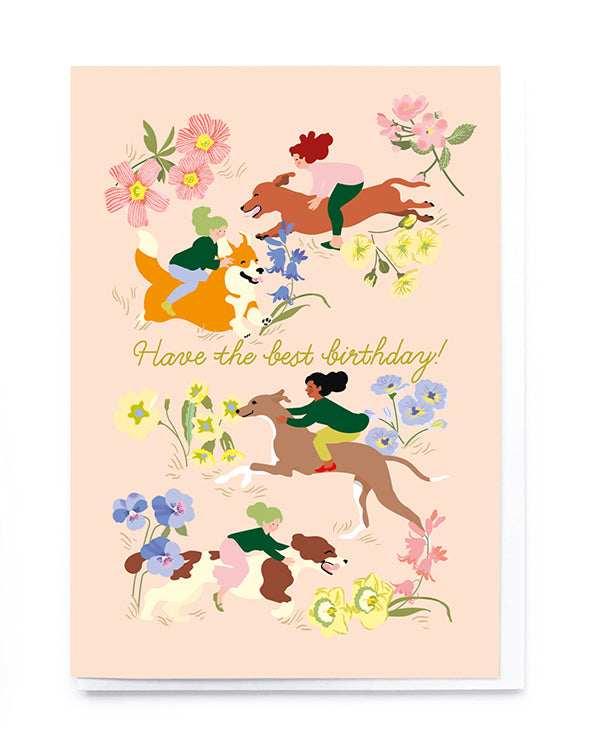 CX008-Noi-Playful Riding Dogs-Card-
