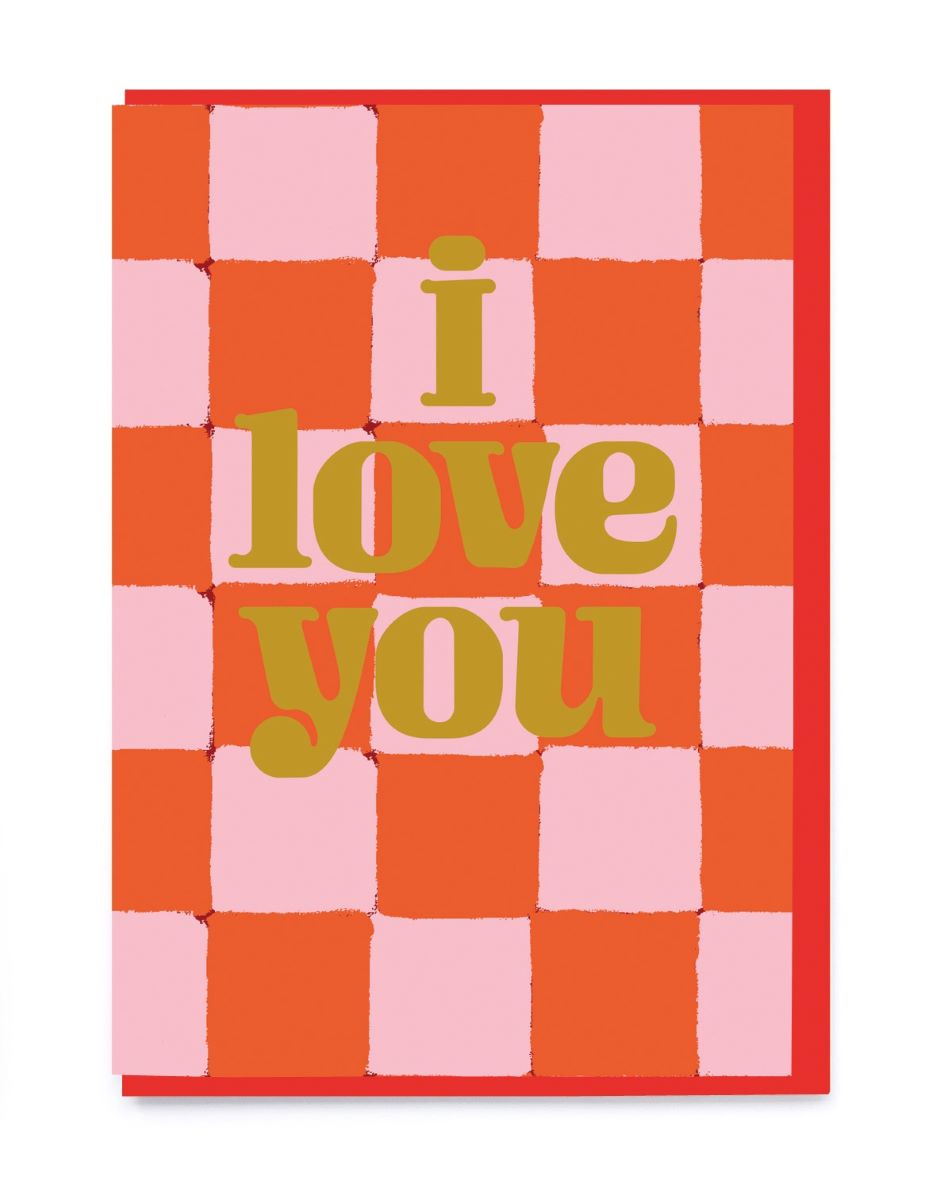 NL307-Noi-I Love You Checkerboard-Card-