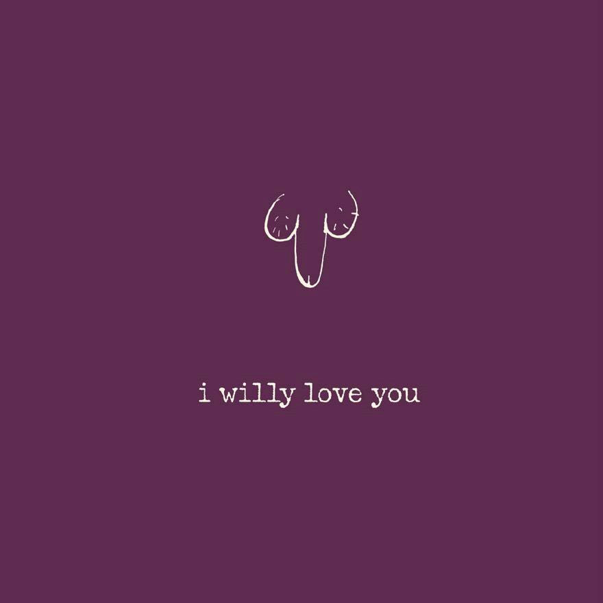 FP3348-Poet and Painter-I Willy Love You-Card-Motley