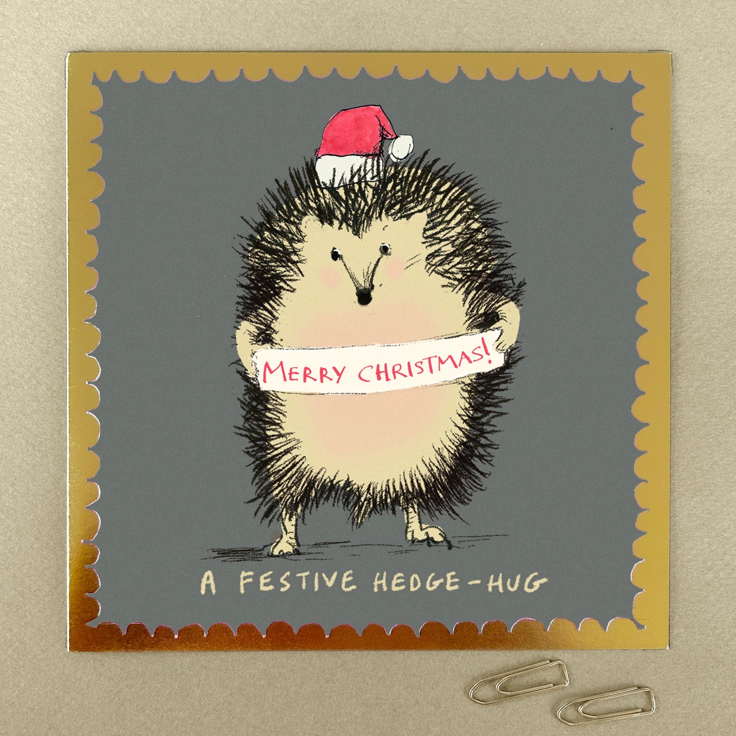 FP3527-Poet and Painter-Xmas Hedge Hug-Xmas Card-Pizazz