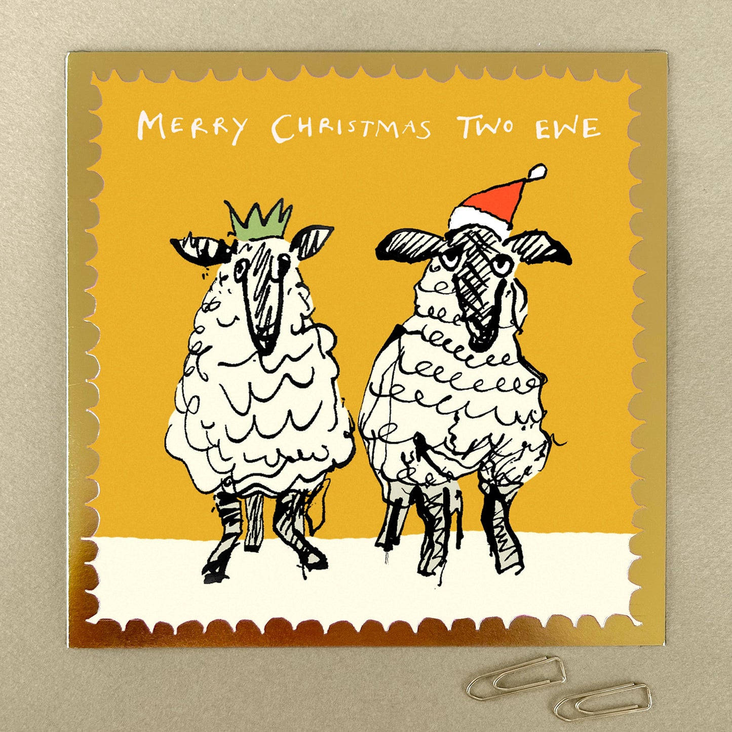 FP3528-Poet and Painter-Happy Xmas Two Ewe-Xmas Card-Pizazz