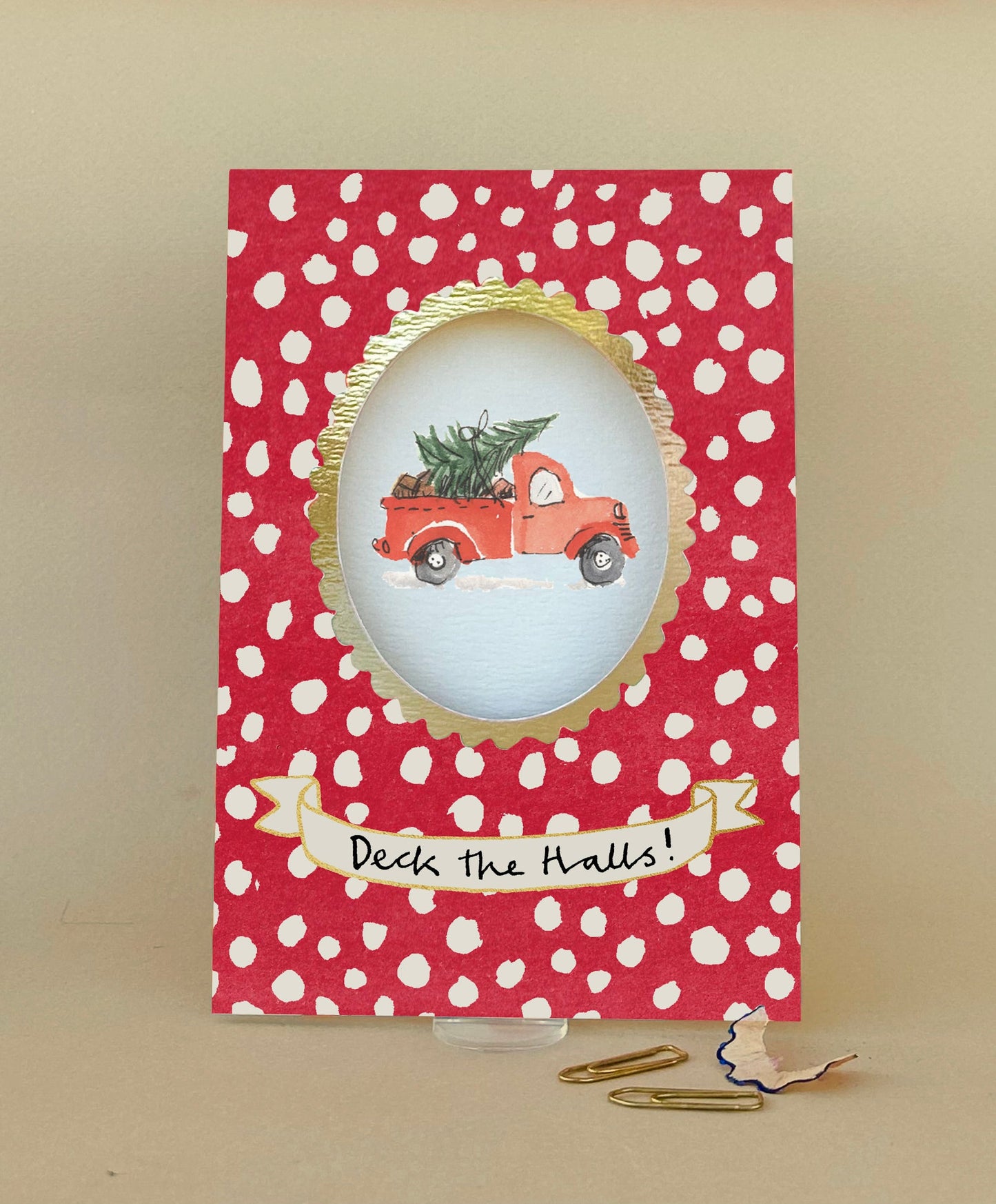 FP3680-Poet and Painter-Deck The Halls-Xmas Card-Festive Framed