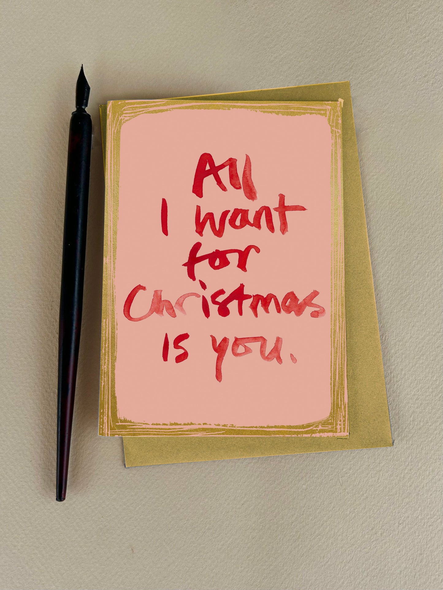FP3686-Poet and Painter-All I Want For Christmas Is You-Xmas Card-Winter Wordy