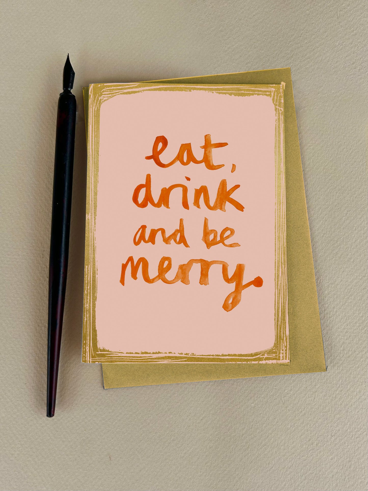 FP3687-Poet and Painter-Eat Drink And Be Merry-Xmas Card-Winter Wordy